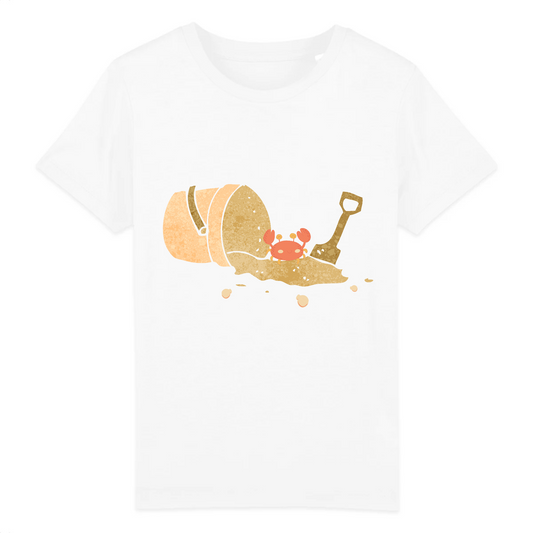 T-shirt enfant coton bio | Graphisme crabe | Blanc