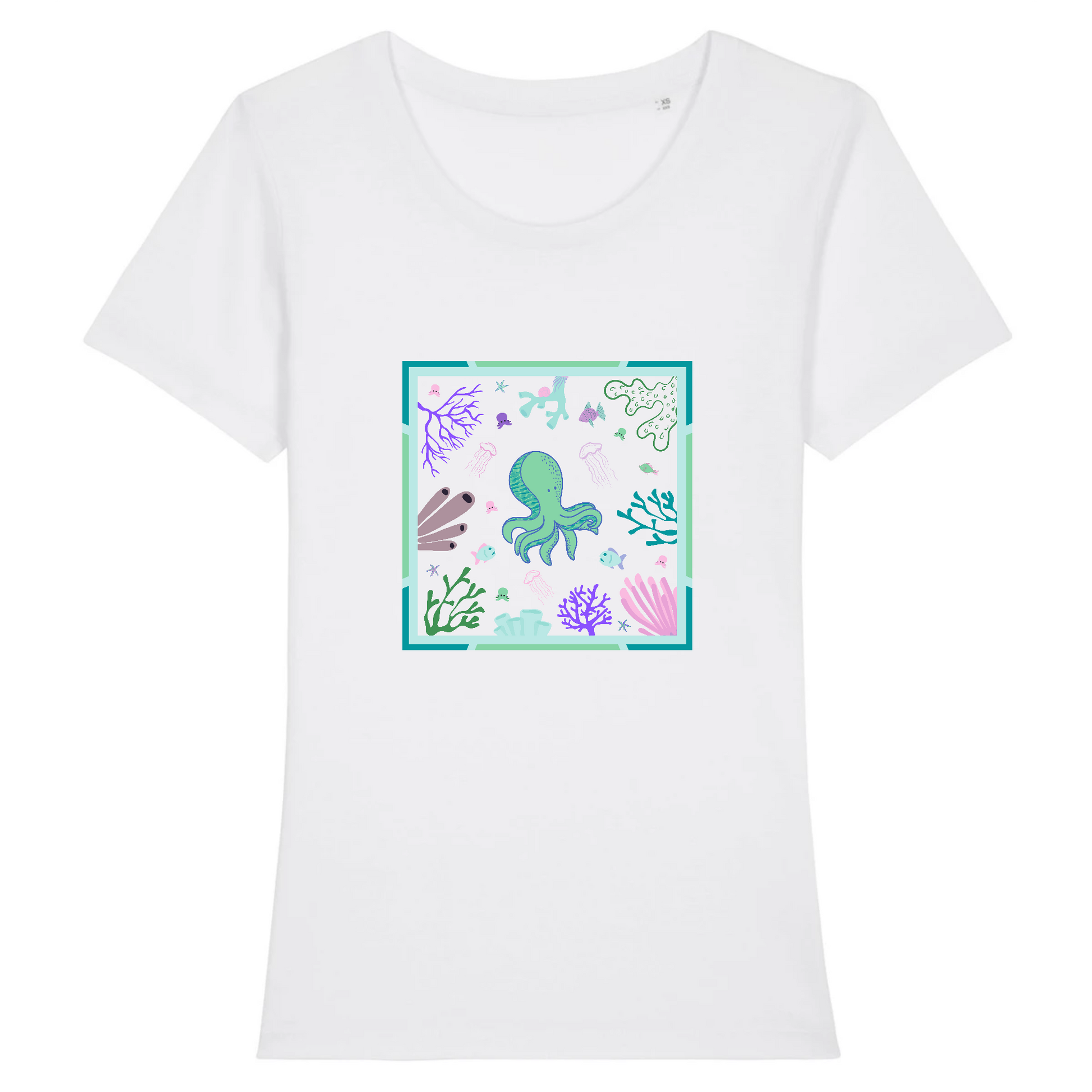 Octopus sympaticus | T-shirt Femme 100% Coton BIO - EXPRESSER | Blanc