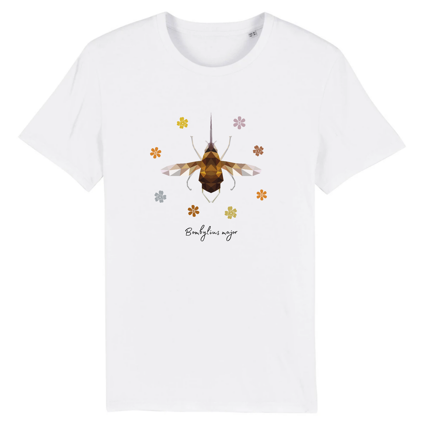 T-shirt homme coton bio | Graphisme insecte bombyle | Blanc