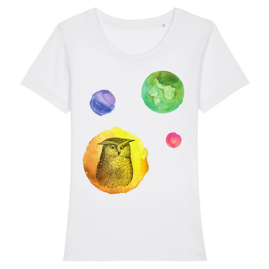 Hibou | T-shirt Femme 100% Coton BIO - EXPRESSER | Blanc