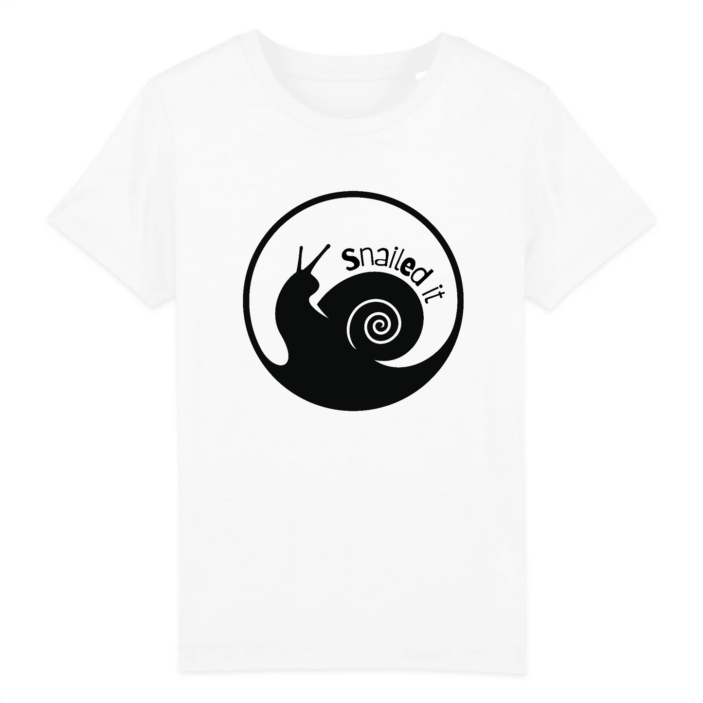 T-shirt enfant coton bio | Graphisme escargot snailed it | Blanc