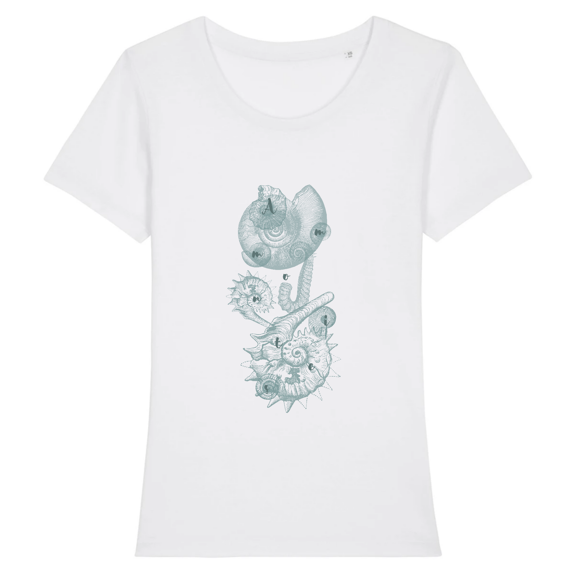 T-shirt femme coton bio motif nature ammonites