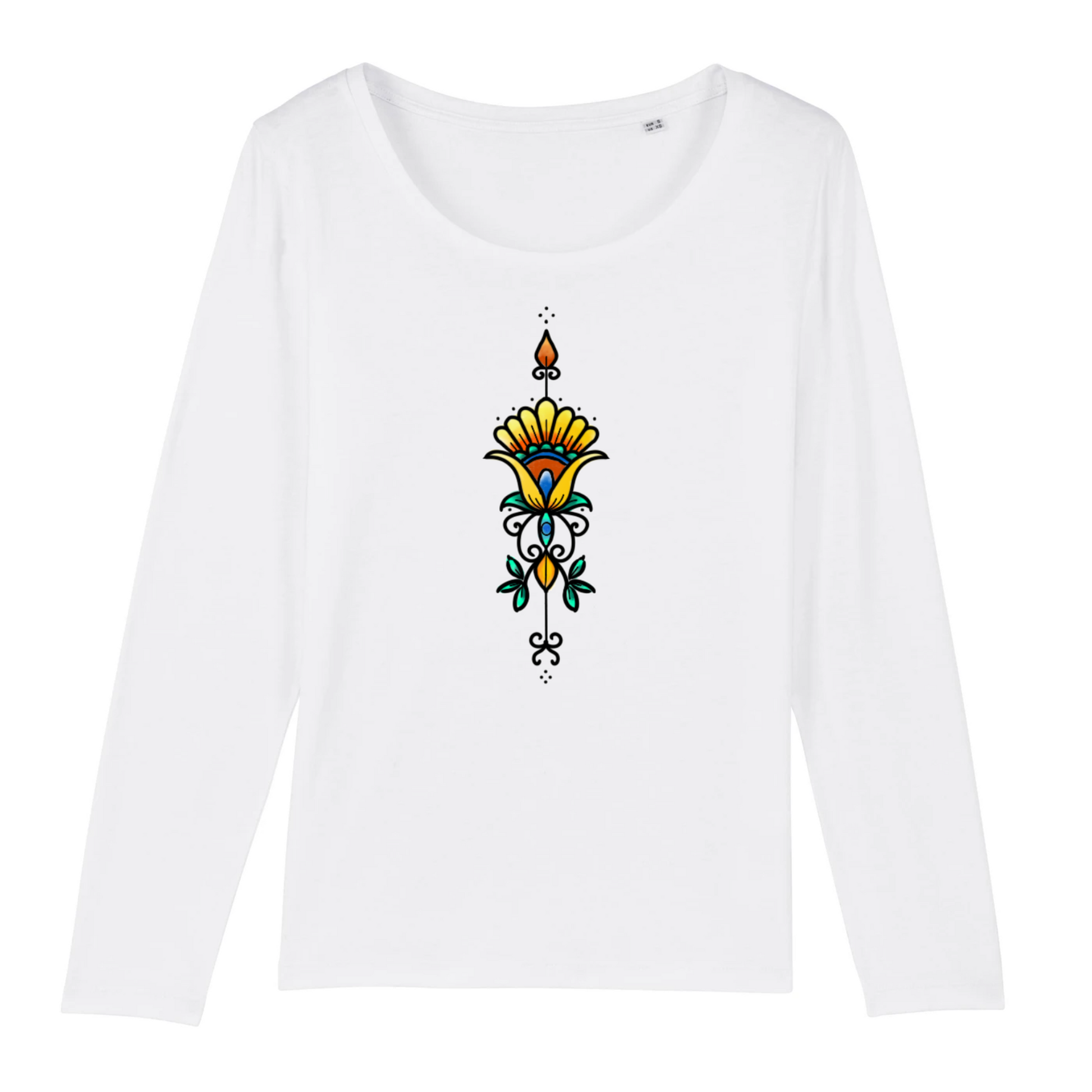 Fleur | SINGER - T-shirt Femme manches longues | Blanc
