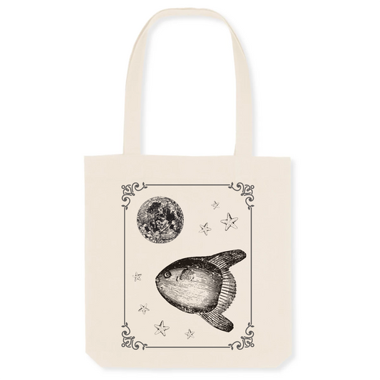Sac Totebag coton bio | graphisme poisson-lune