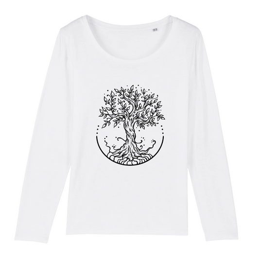 Life tree | SINGER - T-shirt Femme manches longues | Blanc