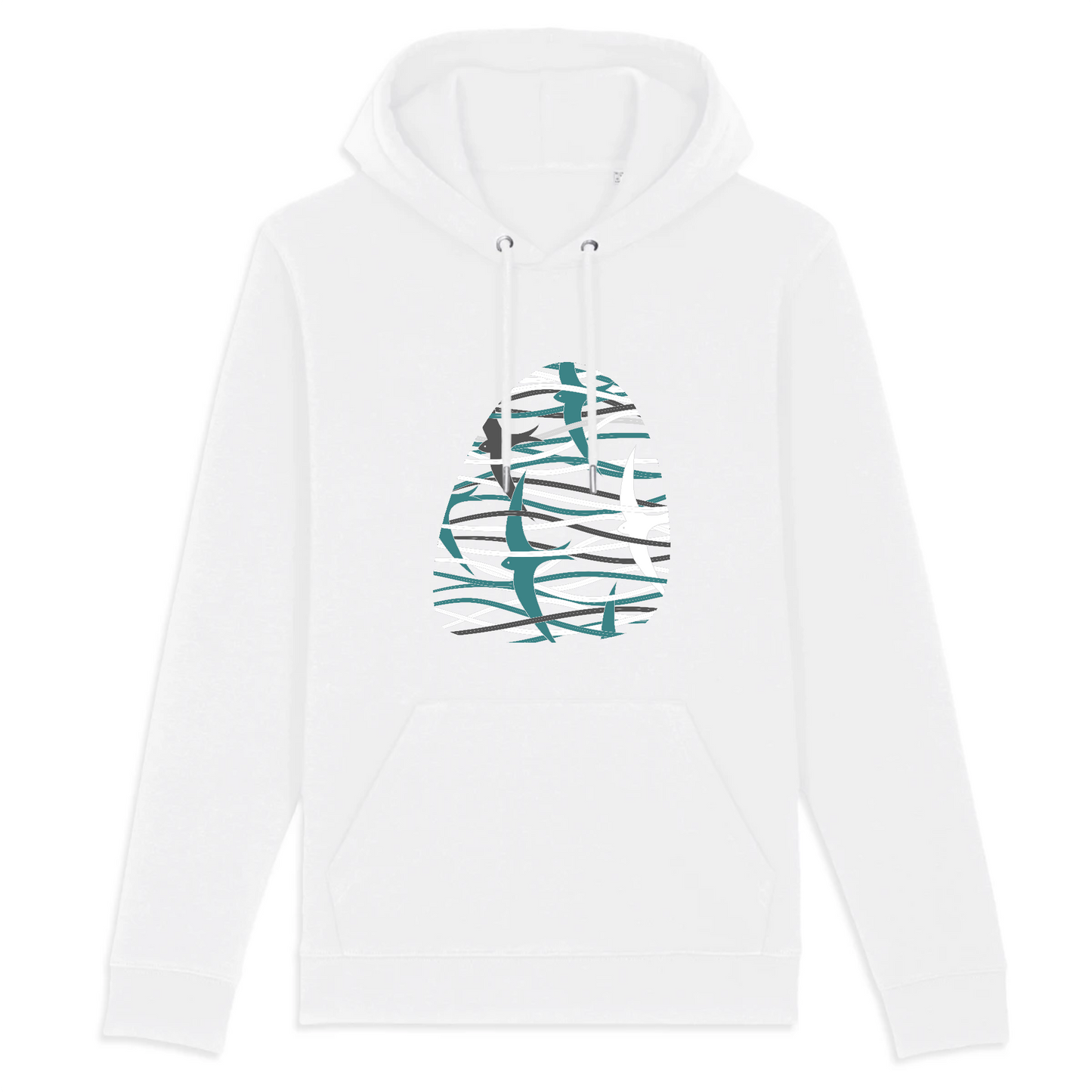 In the wind | Sweat à capuche BIO Unisexe - CRUISER | Blanc