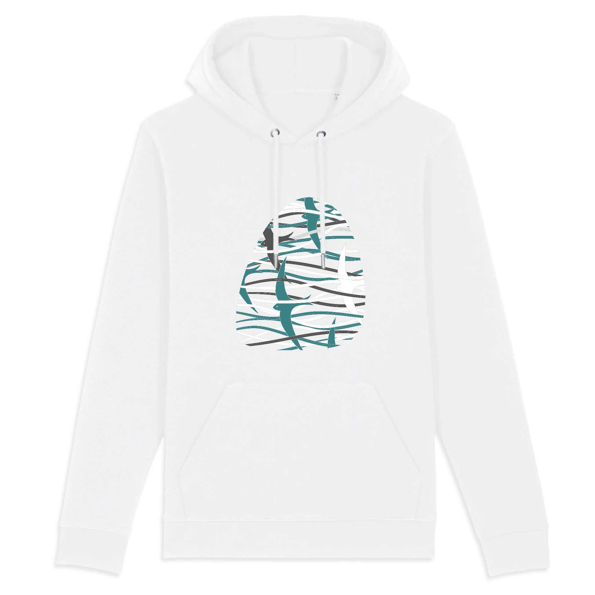 In the wind | Sweat à capuche BIO Unisexe - CRUISER | Blanc