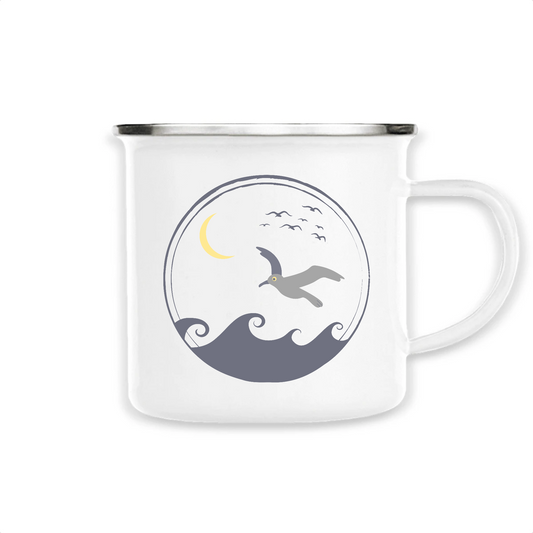 Oiseaux de mer | Mug émaillé | Blanc