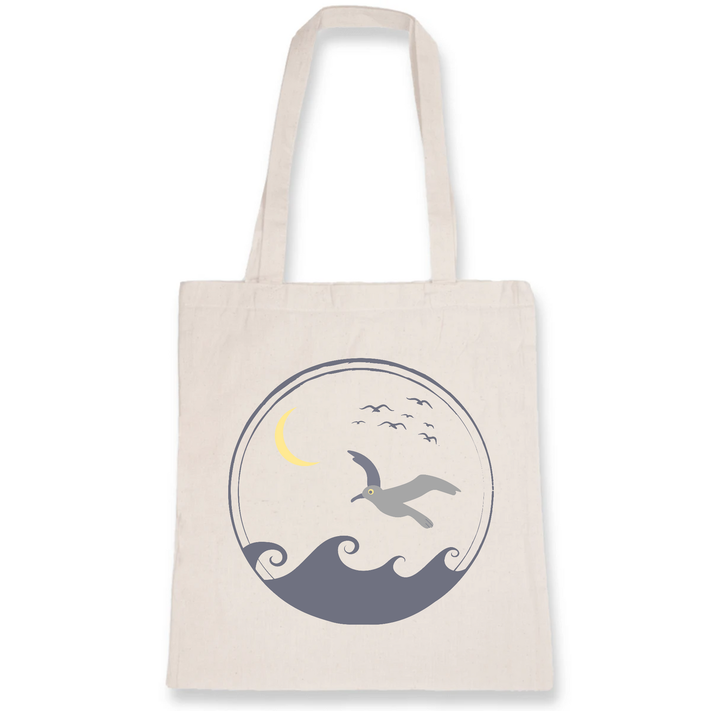 Oiseaux de mer | Totebag - 100% coton BIO | Blanc