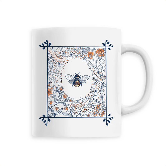 Abeille | Mug céramique | Blanc