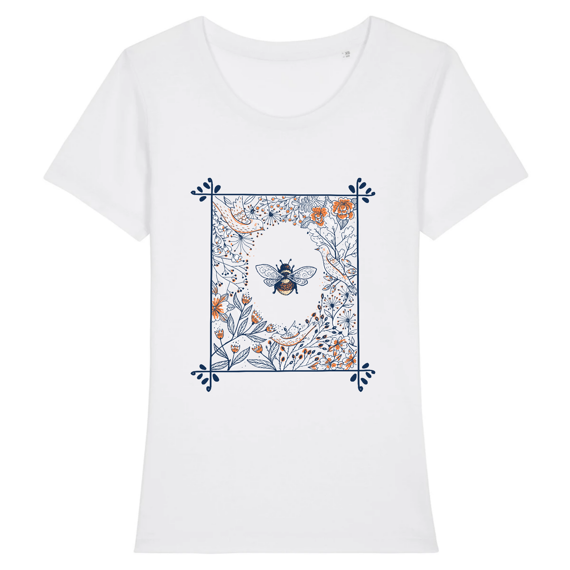 Abeille | T-shirt Femme 100% Coton BIO - EXPRESSER | Blanc