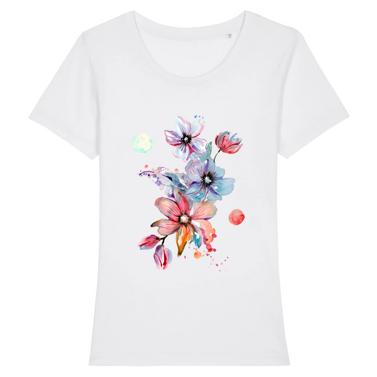 Bouquet | T-shirt Femme 100% Coton BIO - EXPRESSER | Blanc