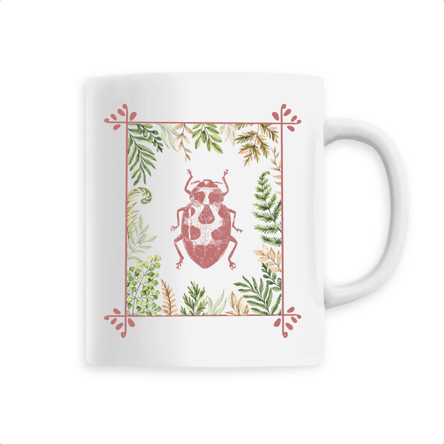 Coccinelle | Mug céramique | Blanc