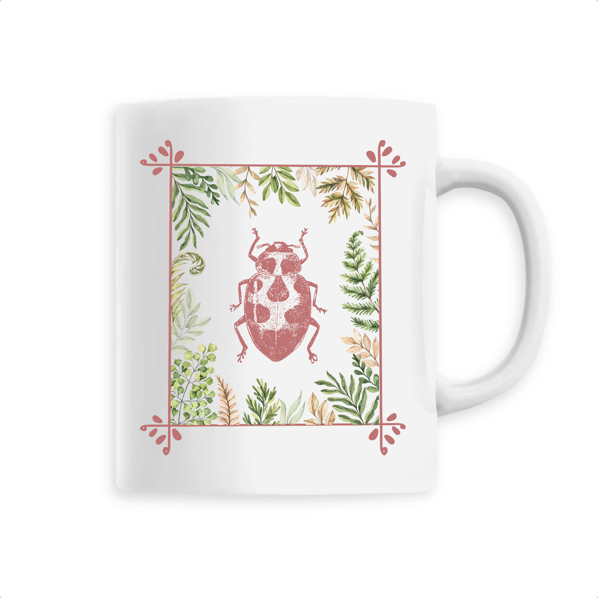 Coccinelle | Mug céramique | Blanc