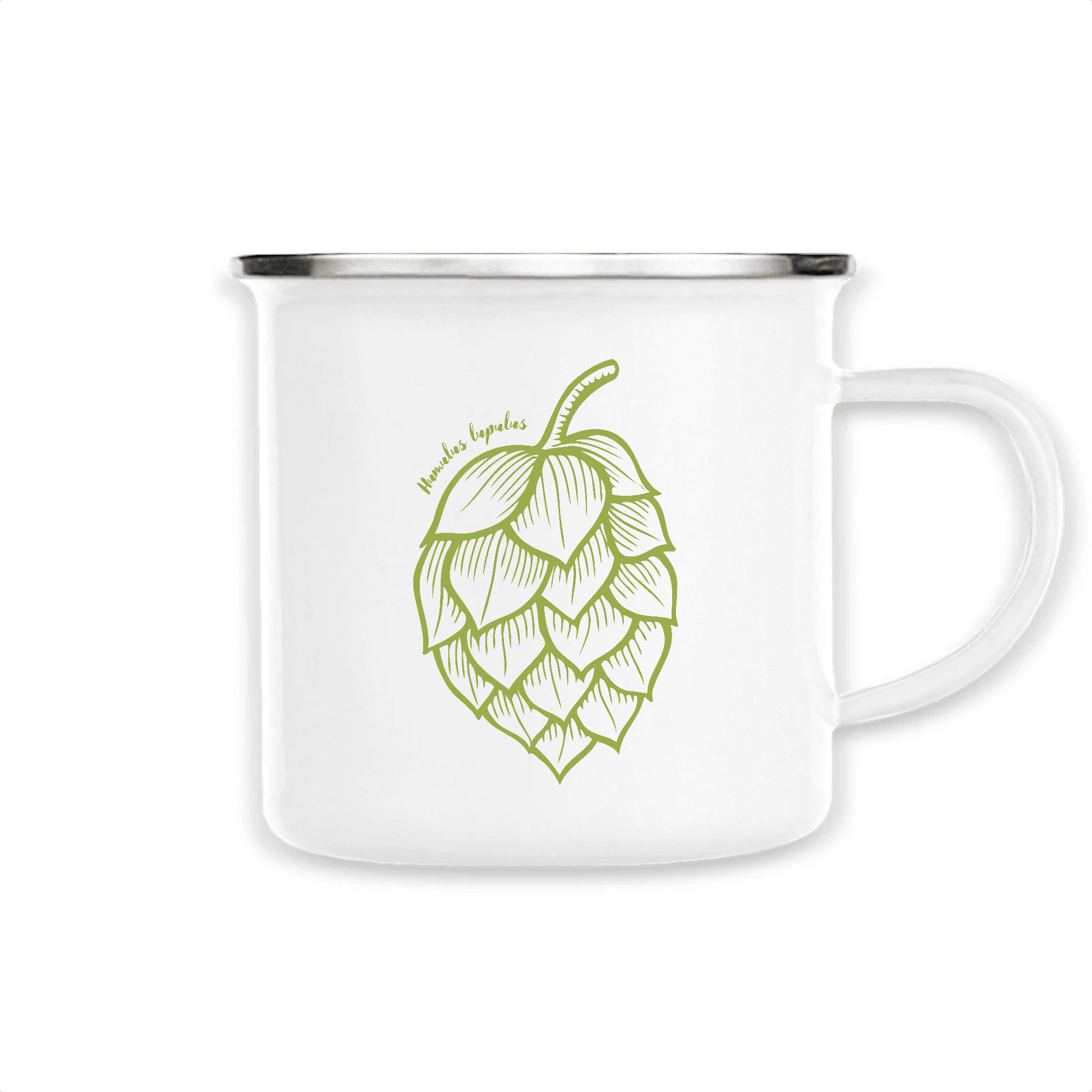 Humulus lupulus | Mug émaillé | Blanc