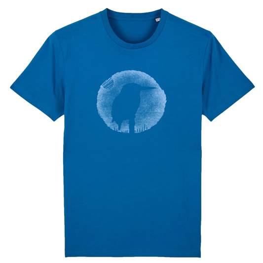 T-shirt homme coton bio | Graphisme Martin pêcheur | Bleu