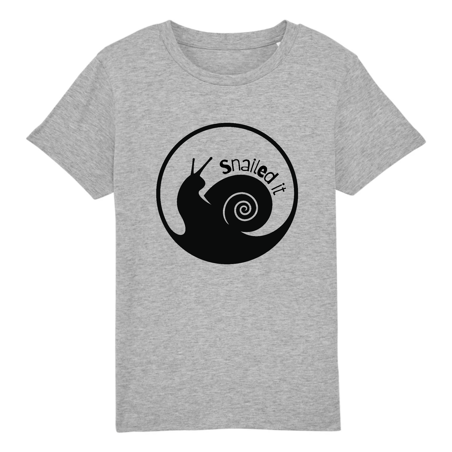 T-shirt enfant coton bio | Graphisme escargot snailed it | Gris