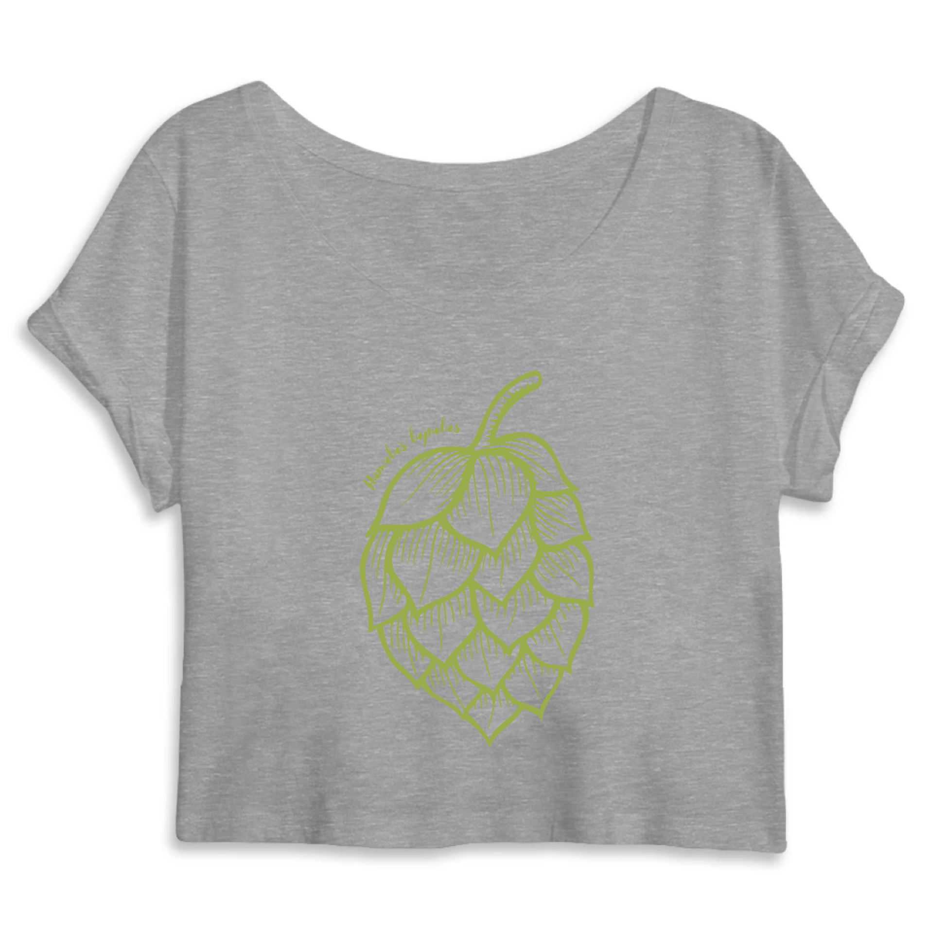 Humulus lupulus | Crop Top Femme 100% Coton BIO - Mantis | Gris