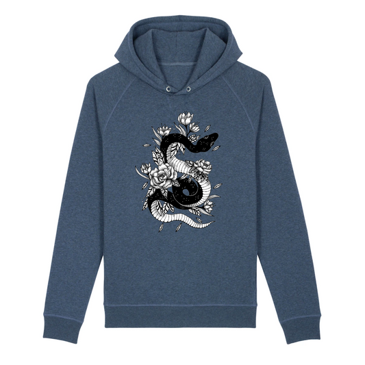 Serpent | Sweat à capuche BIO Unisexe - SIDER | Indigo