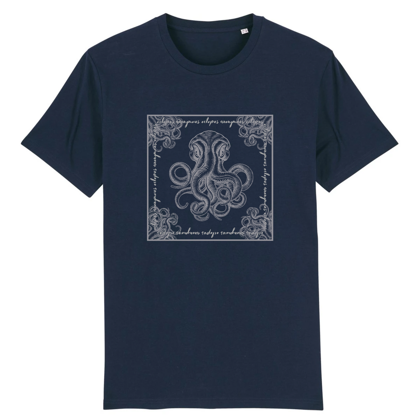 T-shirt homme coton bio | Graphisme pieuvre | Marine