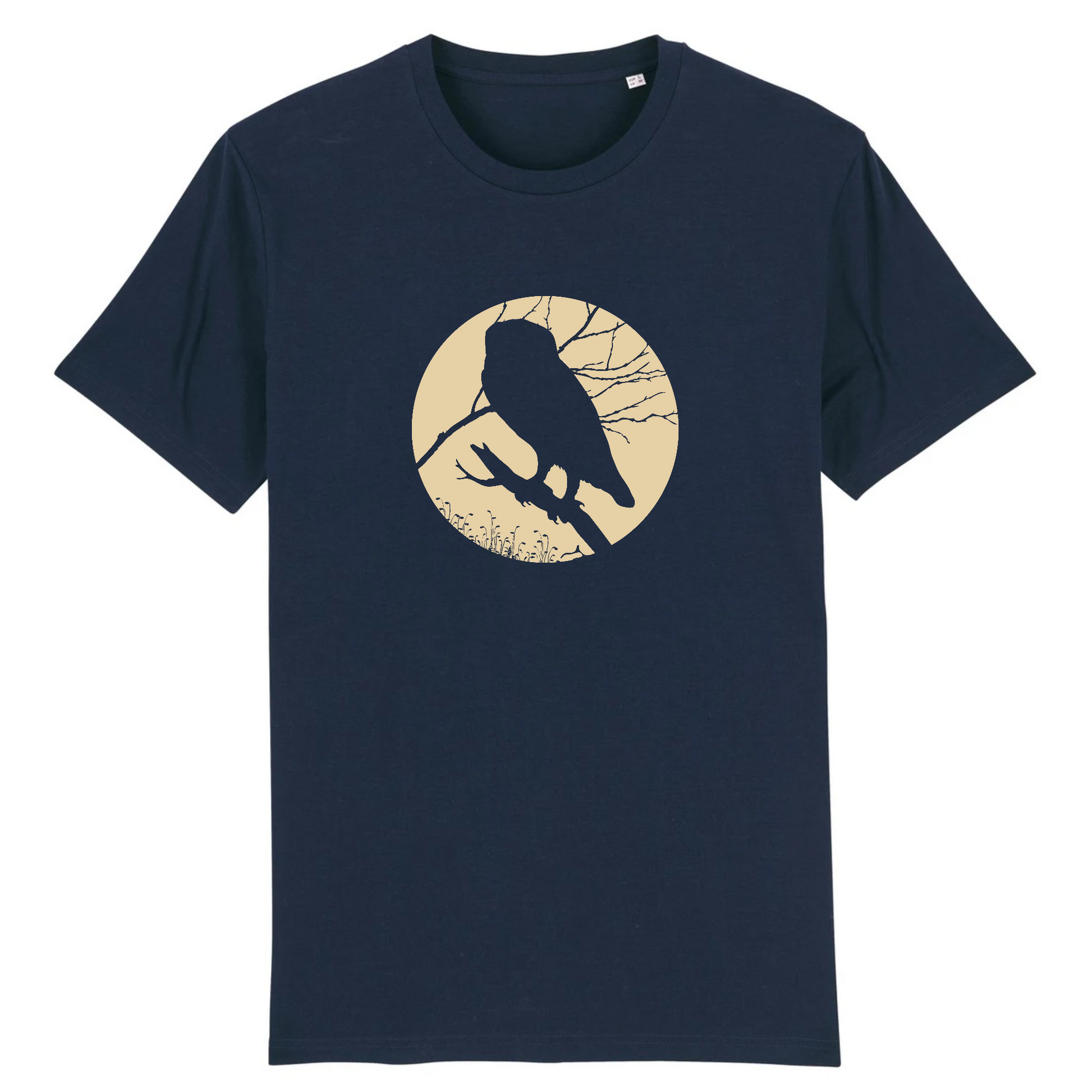 T-shirt homme coton bio | Graphisme Chouette | Marine