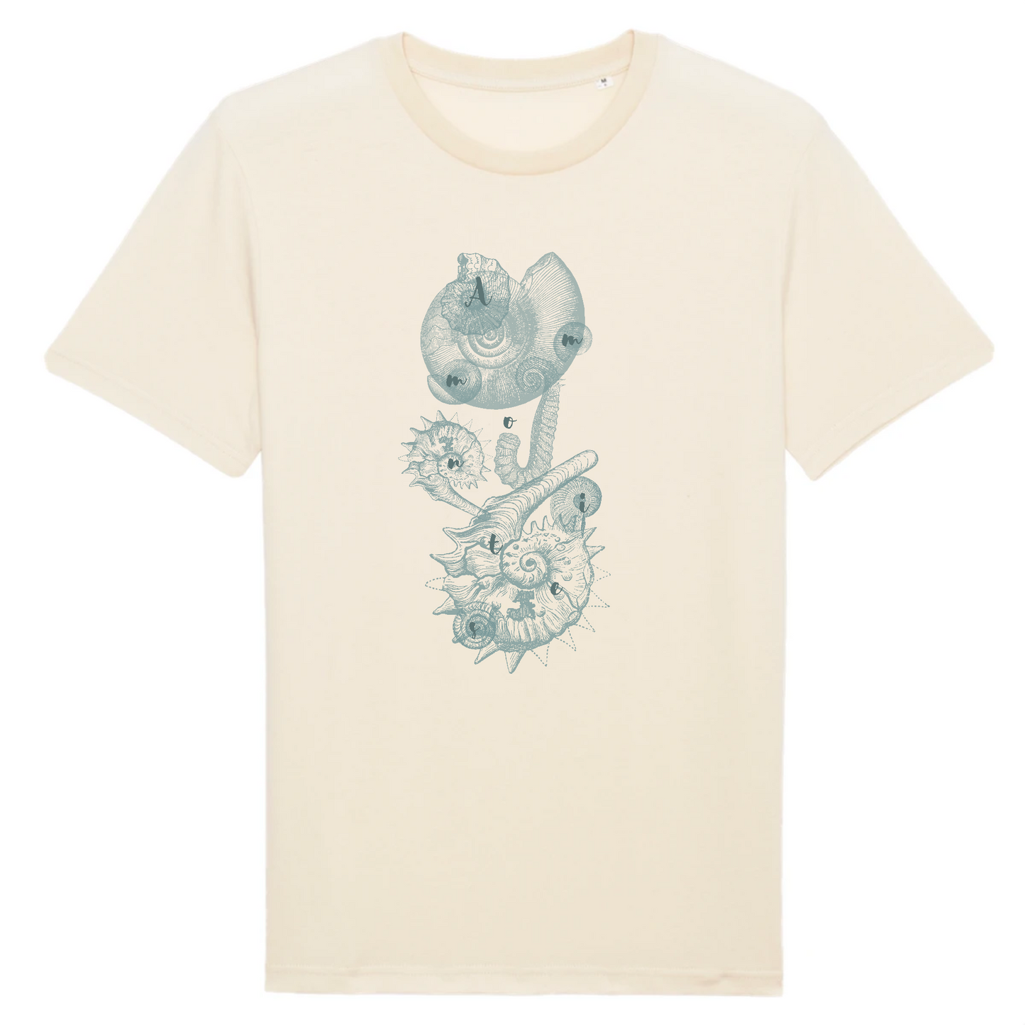 T-shirt homme coton bio motif nature ammonites | naturel