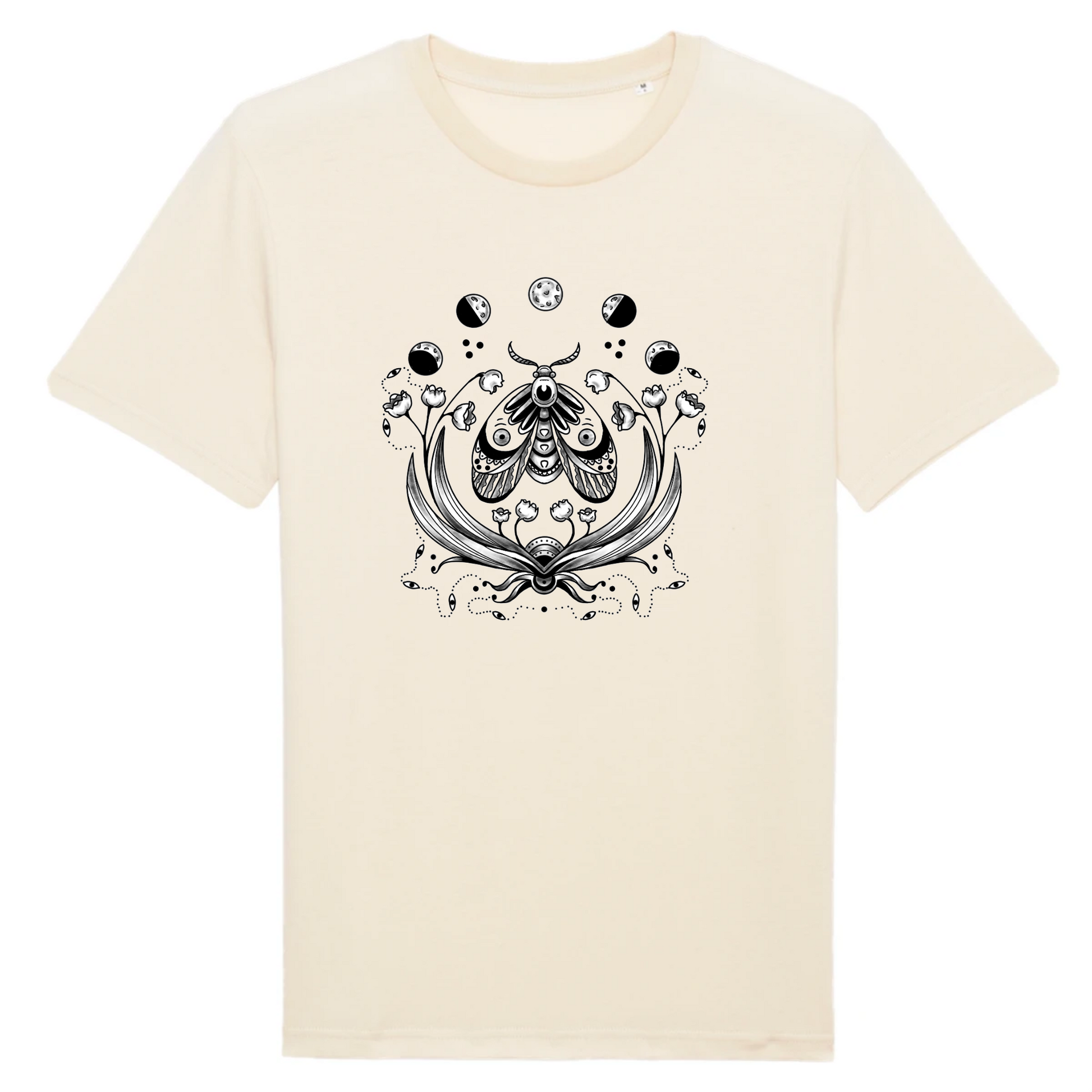 T-shirt homme coton bio | Graphisme insecte papillon de nuit | Naturel
