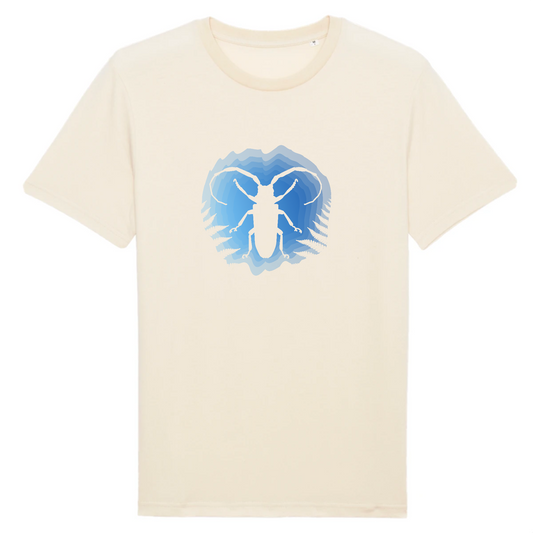 T-shirt homme coton bio | Graphisme insecte longicorne | Naturel