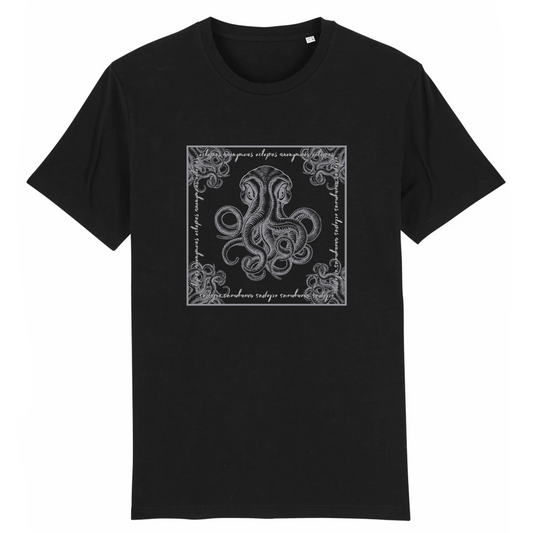 T-shirt homme coton bio | Graphisme pieuvre | Noir