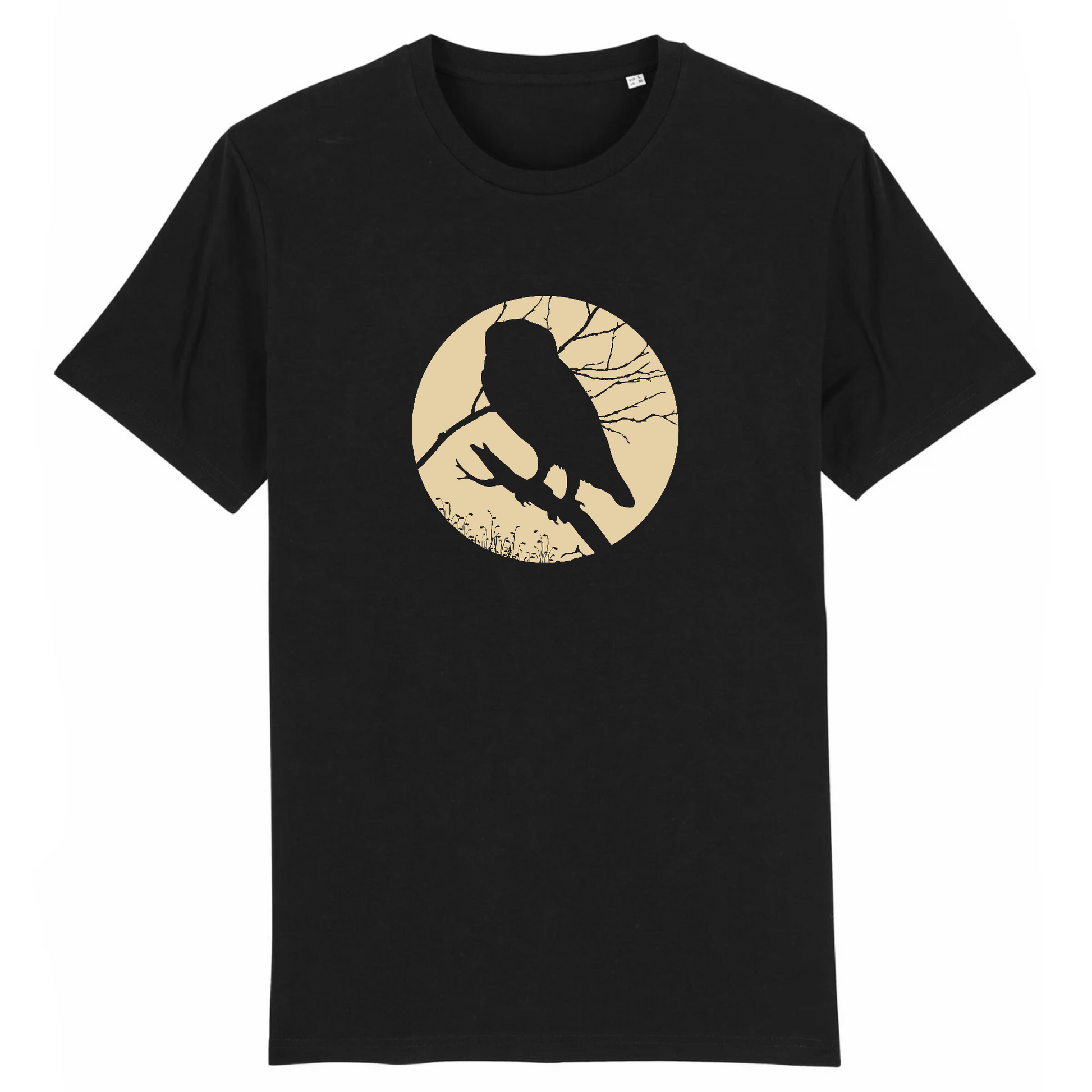T-shirt homme coton bio | Graphisme Chouette | Noir