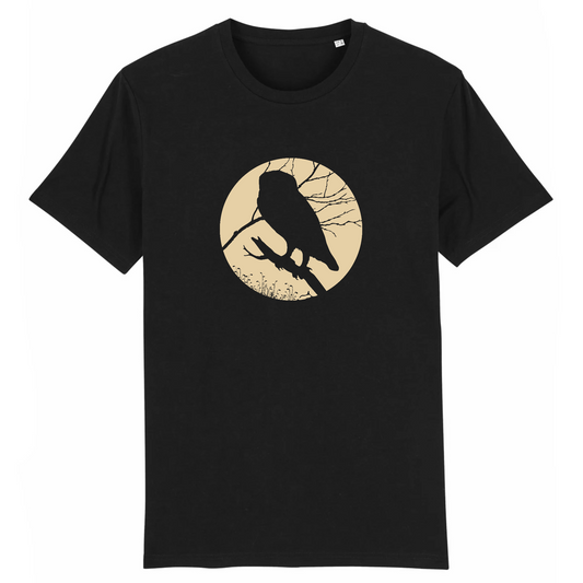 T-shirt homme coton bio | Graphisme Chouette | Noir