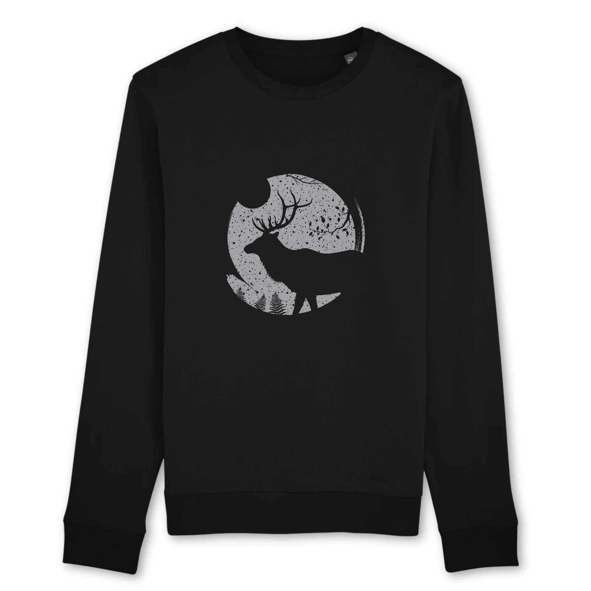 Cerf | Sweat haut de gamme - 85% coton bio 15% polyester | Noir