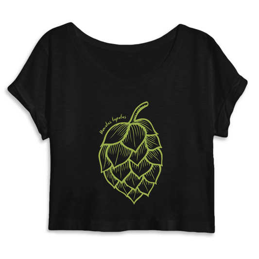 Humulus lupulus | Crop Top Femme 100% Coton BIO - Mantis | Noir